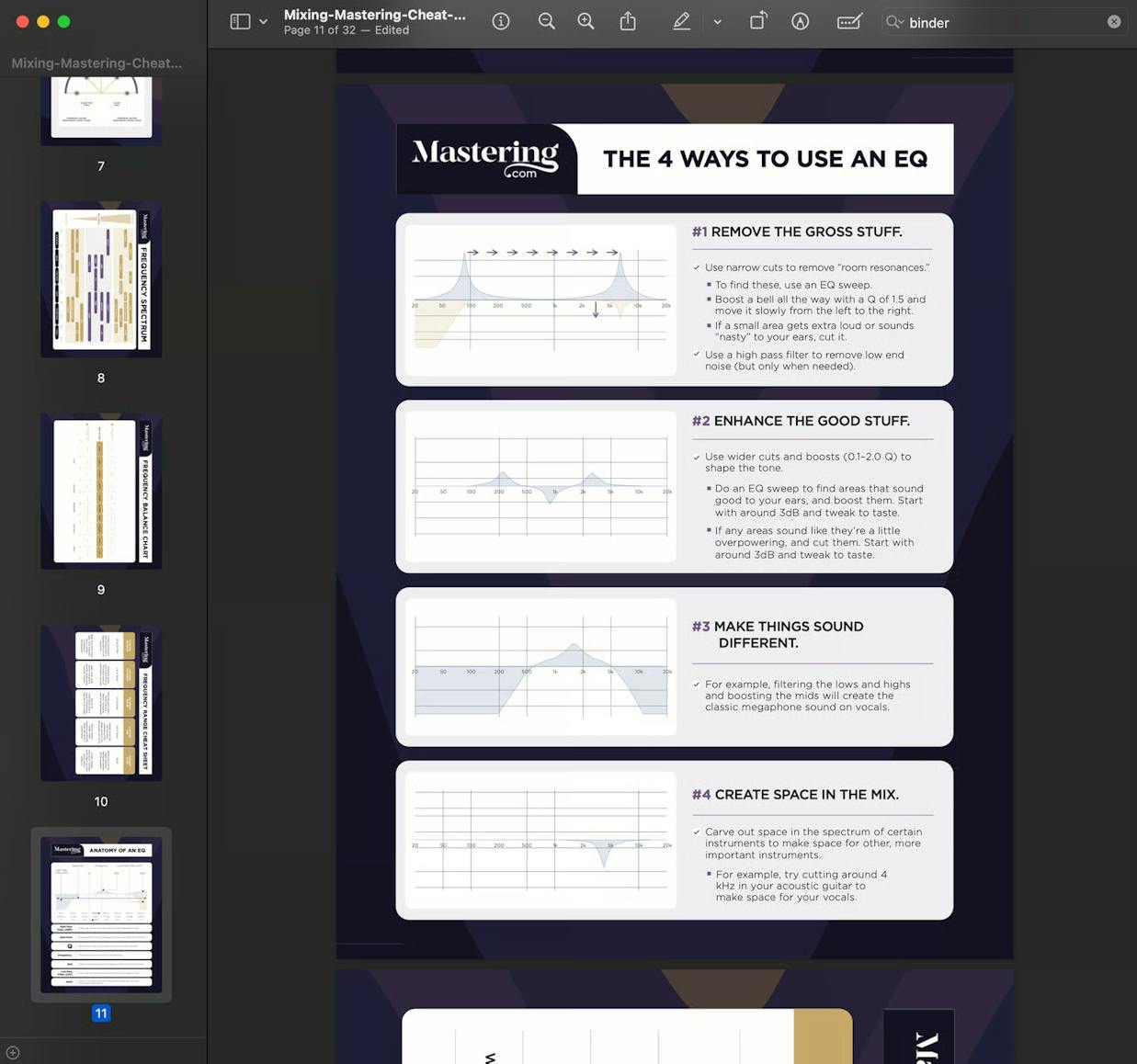 Mixing & Mastering Cheat Sheet Binder (Digital) view 1